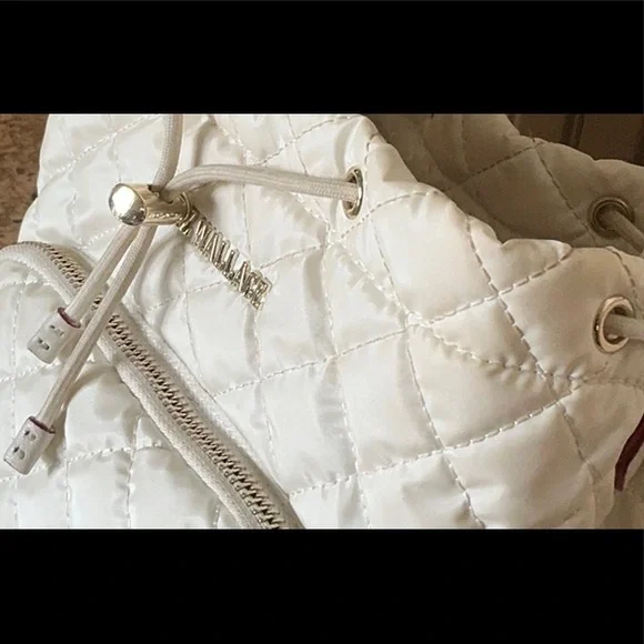 MZ Wallace White Quilted Bag with Drawstring Closure - Picture 5 of 10